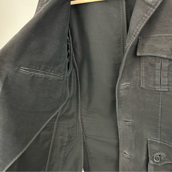 Selected Antique Moleskin Blazer Jacket Black Size 48 - Picture 11 of 16